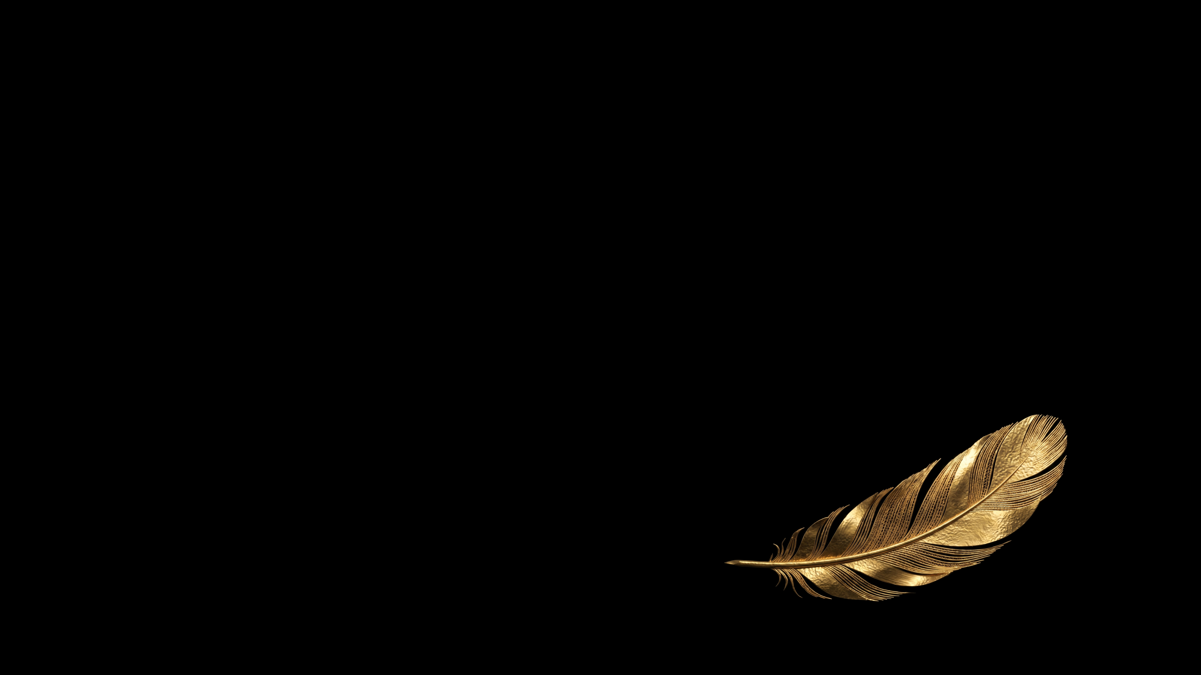 Golden Feather Floating Black Void 3